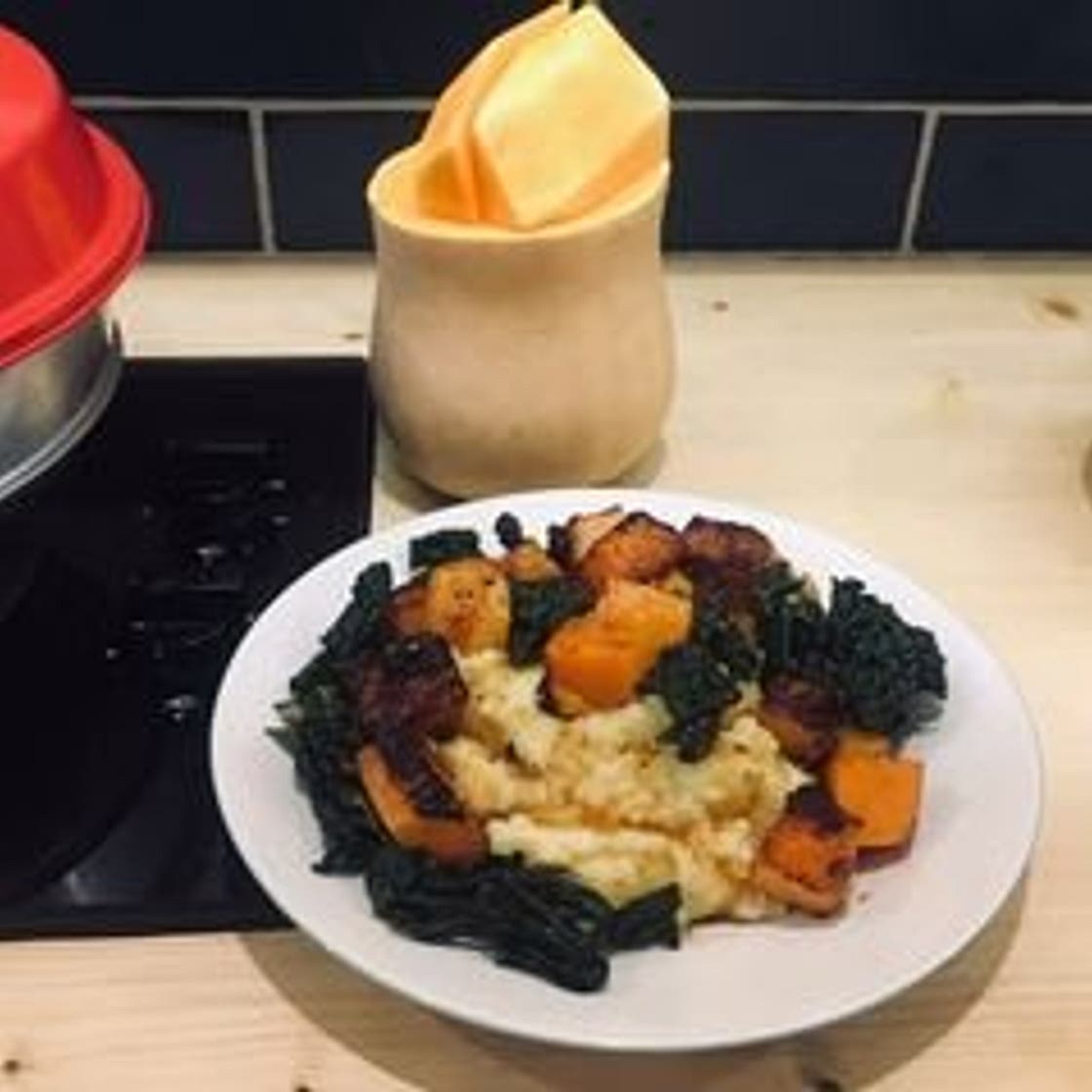 Omnia roasted squash with lime & chilli dressing