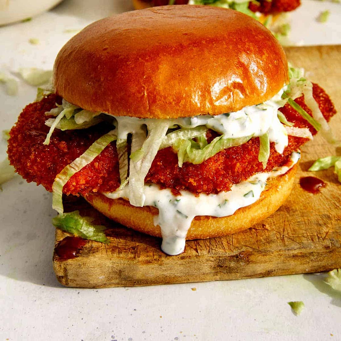 Baked Nashville Hot Chicken Sandwich with Honey