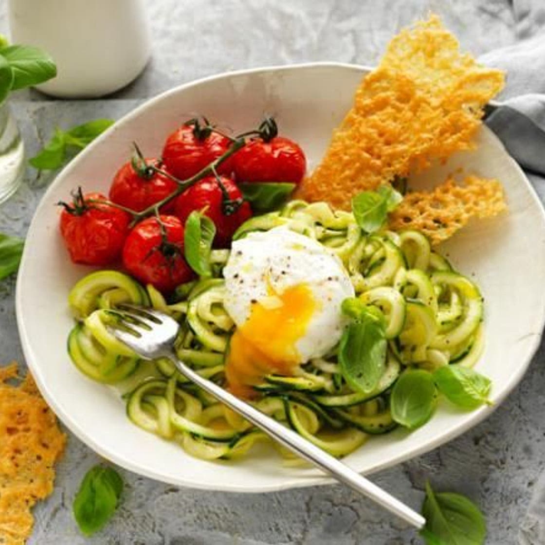 Keto-Friendly Zoodles and Egg Salad recipe