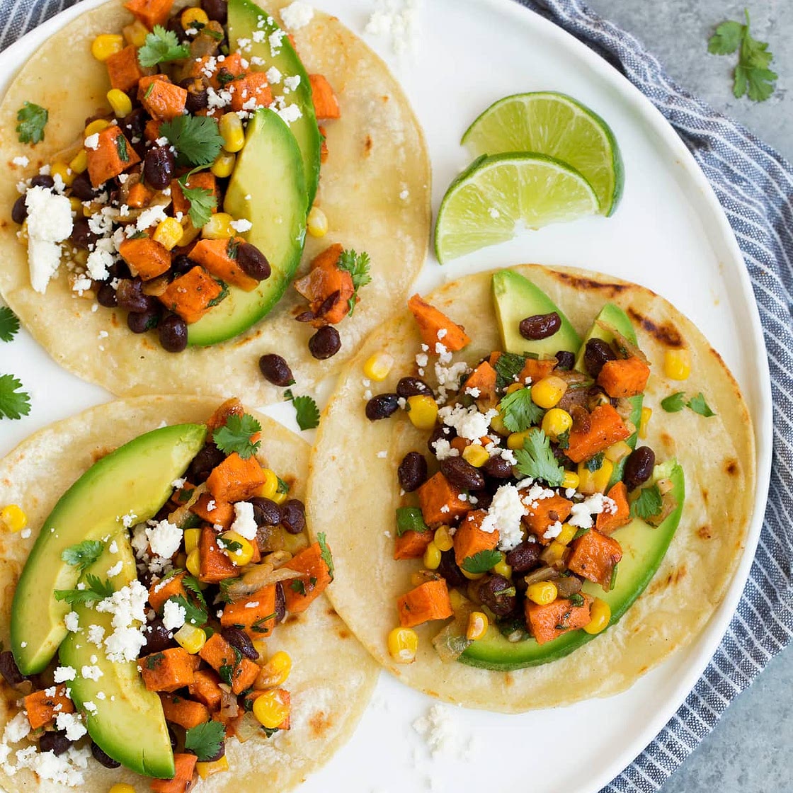 Sweet Potato and Black Bean Tacos (with Honey and Lime)