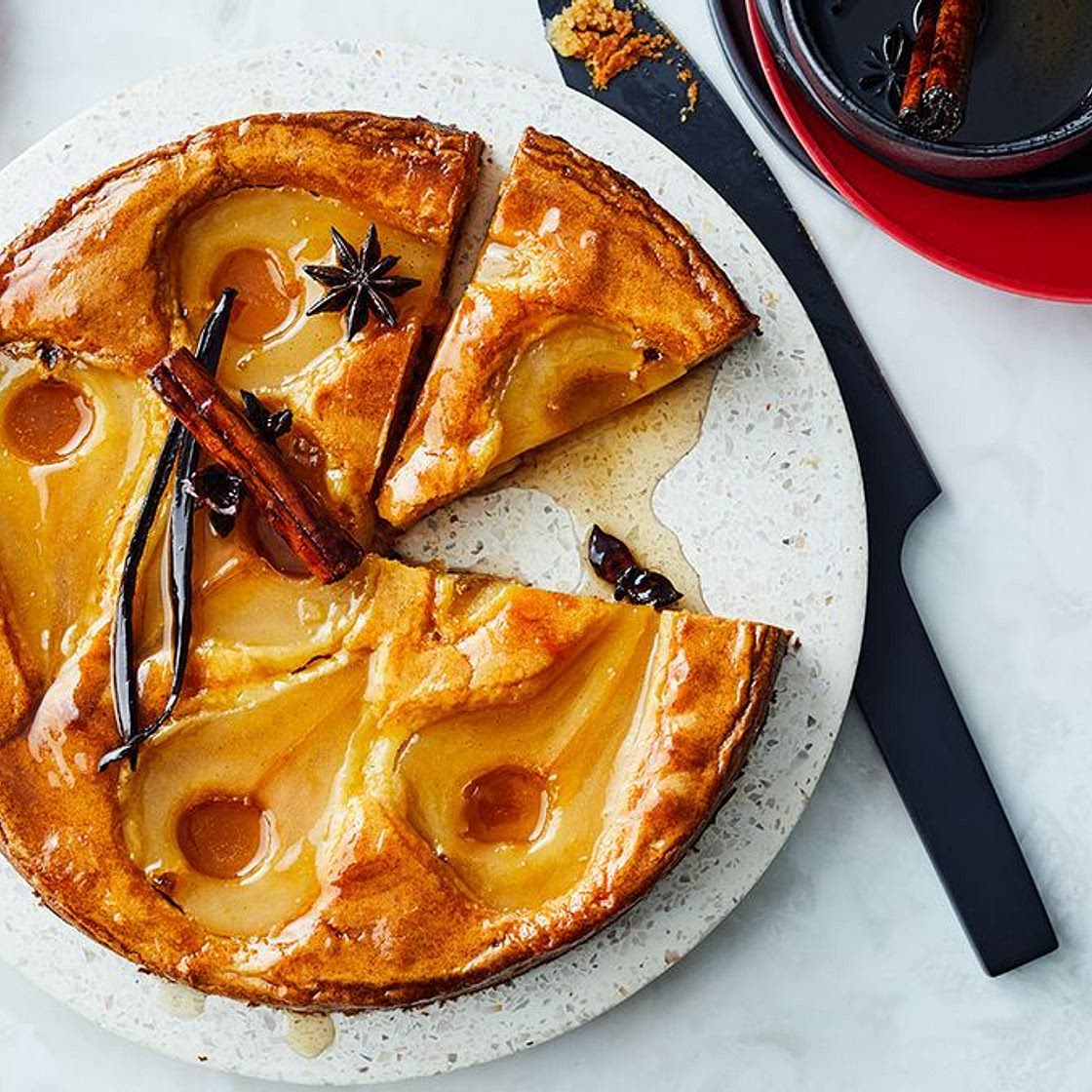 Pear and marzipan budino