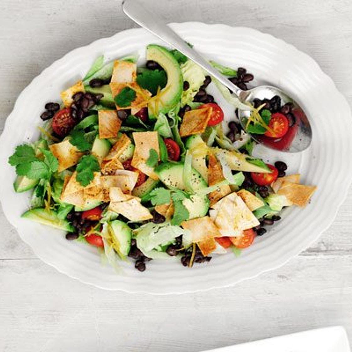 Mexican salad with tortilla croutons