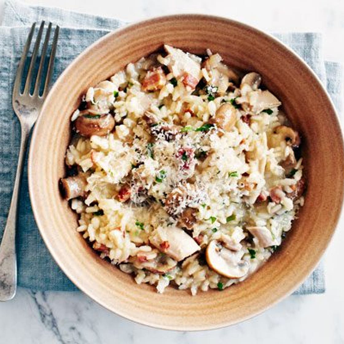 One pot chicken and mushroom risotto
