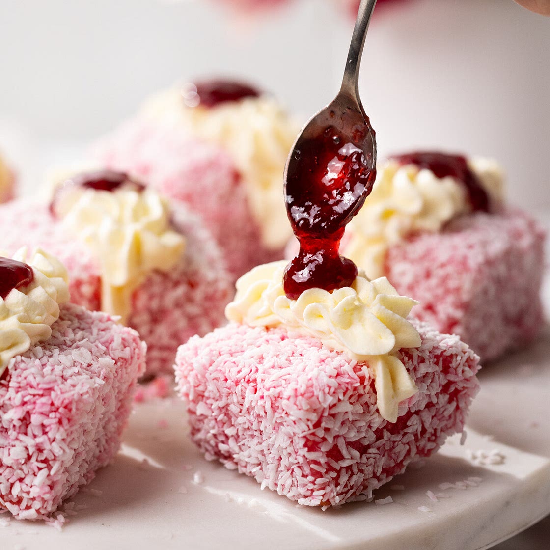 Raspberry Lamingtons