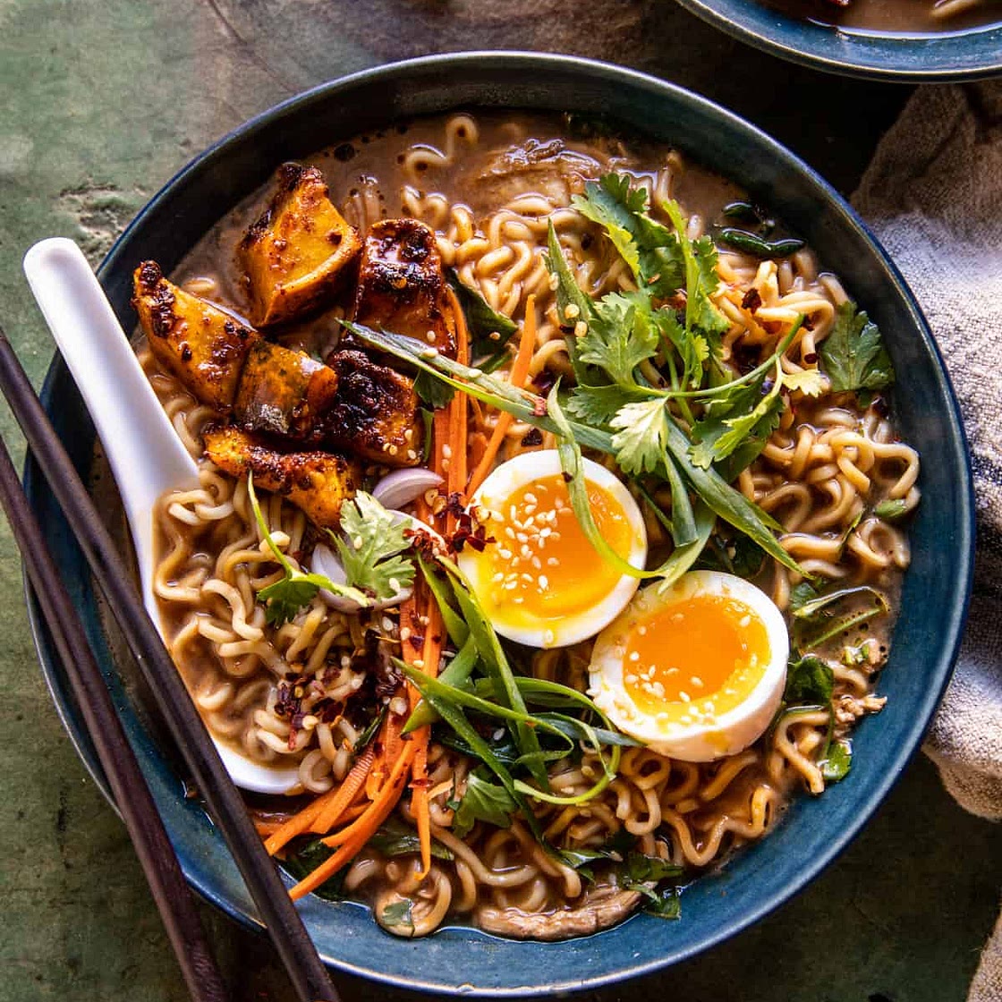 Easy Ginger Chicken and Spinach Ramen