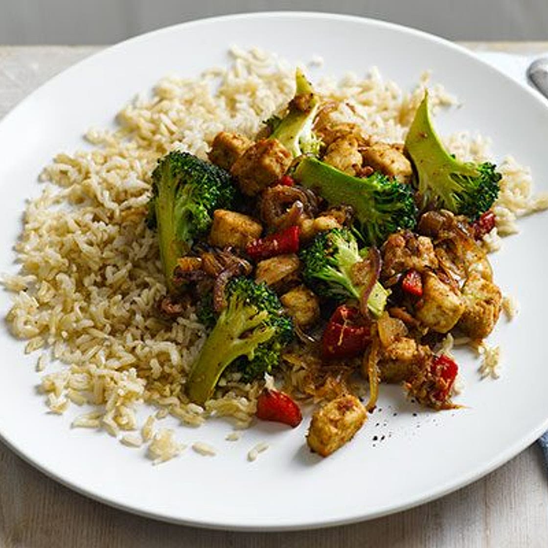 Stir-fry with broccoli & brown rice