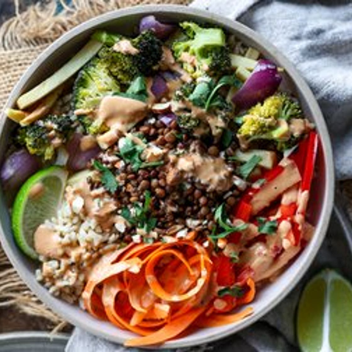 Coconut Roasted Lentil Nourish Bowl