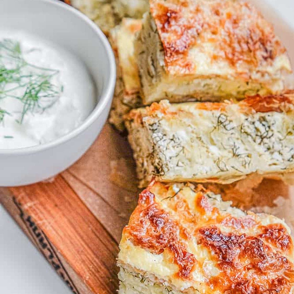 Plăcintă cu Telemea si Marar | Romanian Feta Pie with Dill & Handmade or Store Bought Phyllo