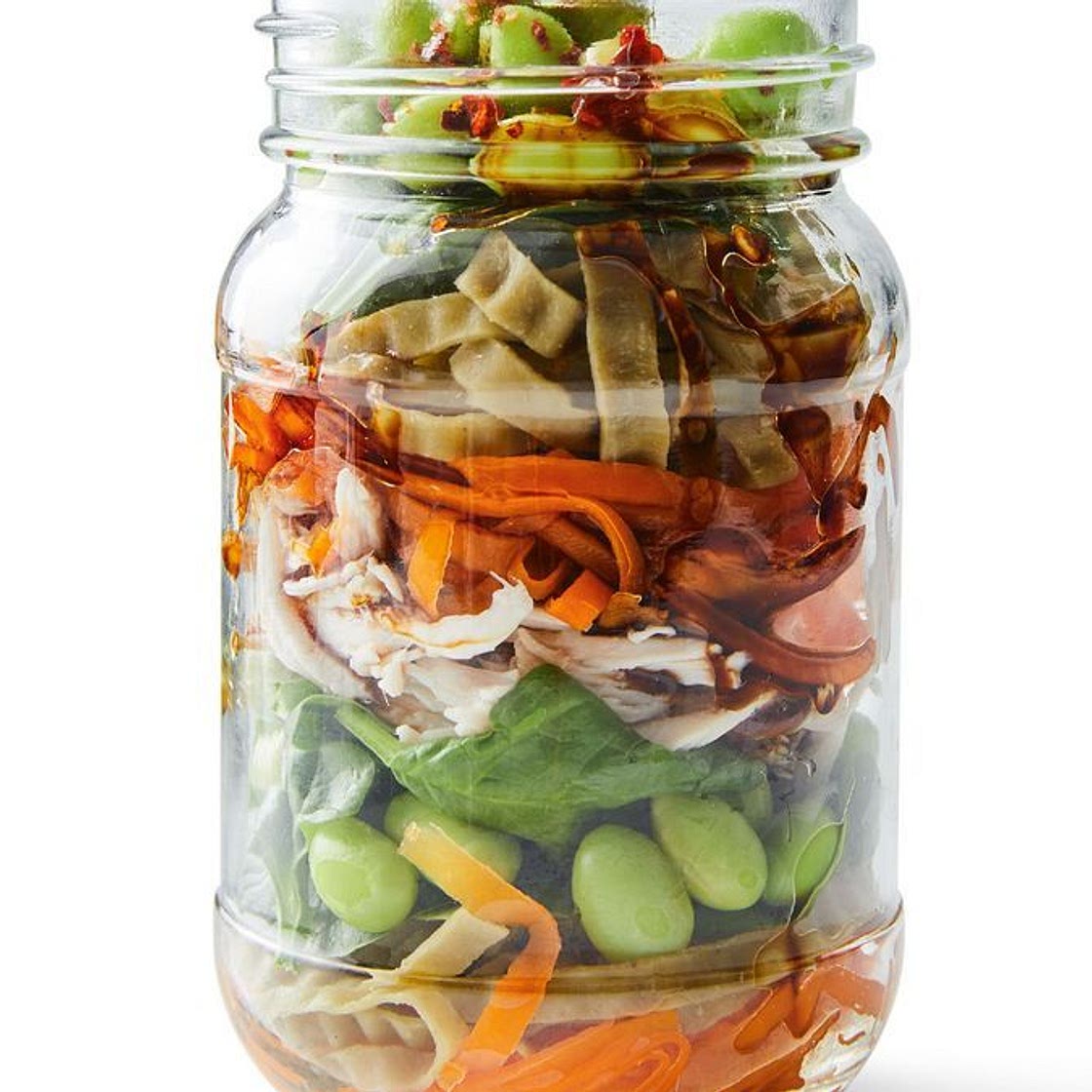 Japanese chicken noodle salad jar recipe