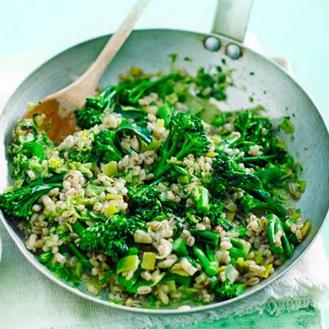 Barley & broccoli risotto with lemon & basil