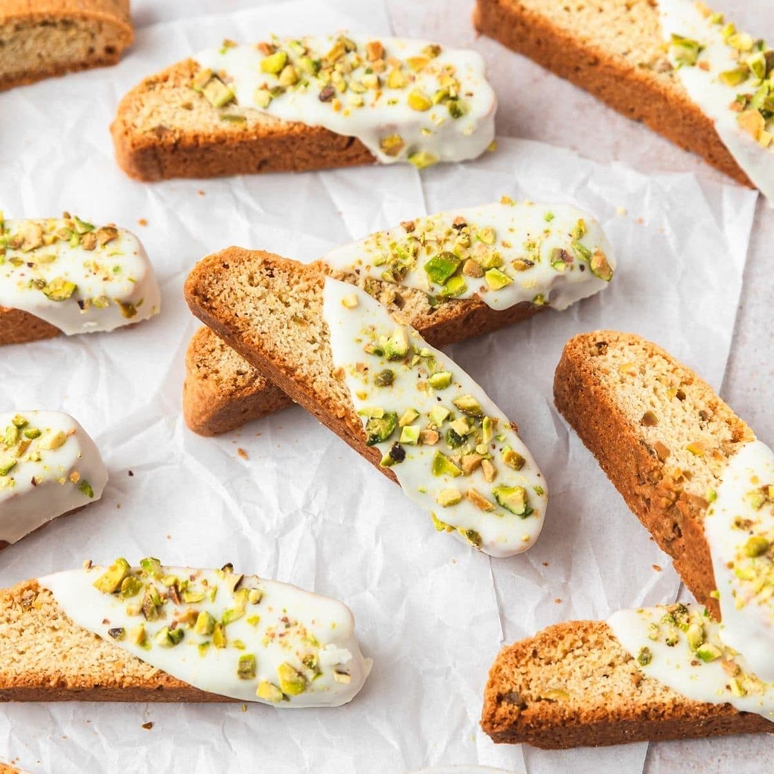 Pistachio White Chocolate Biscotti