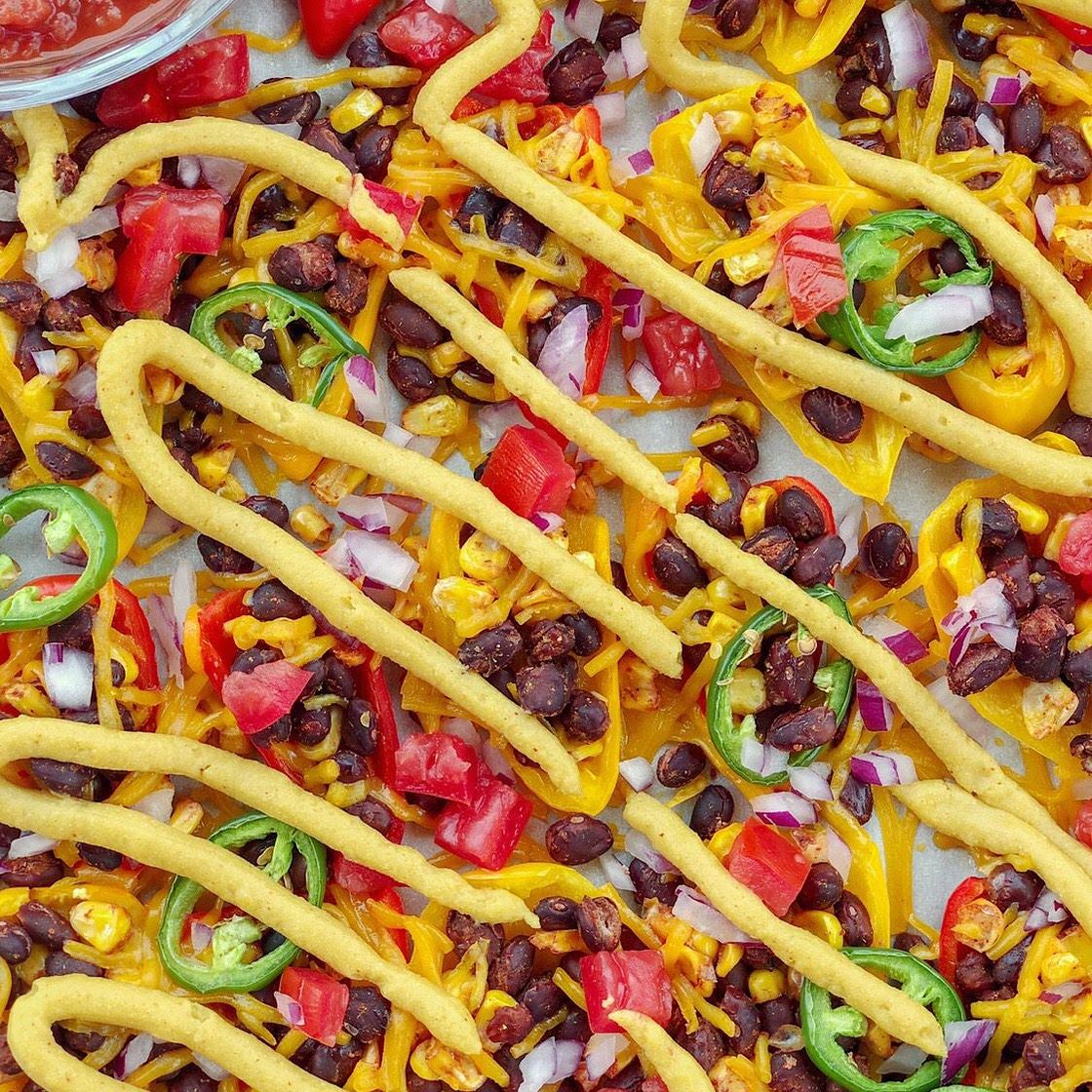 Vegan Mini Sweet Pepper Nachos