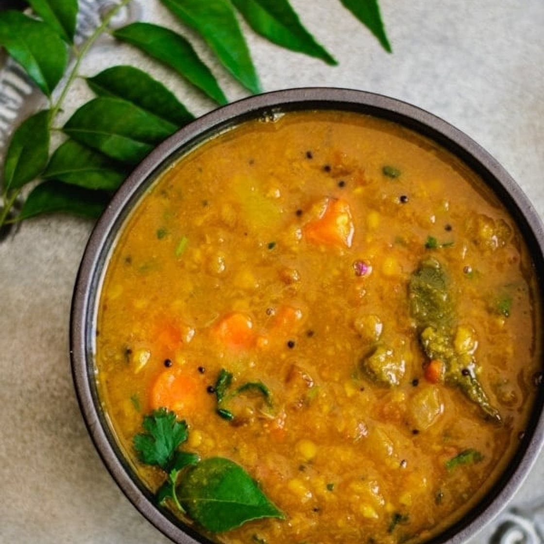Instant Pot Sambar (Lentils & Vegetable Stew)