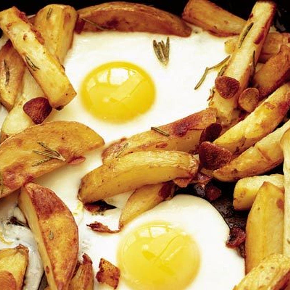 Oven egg & chips