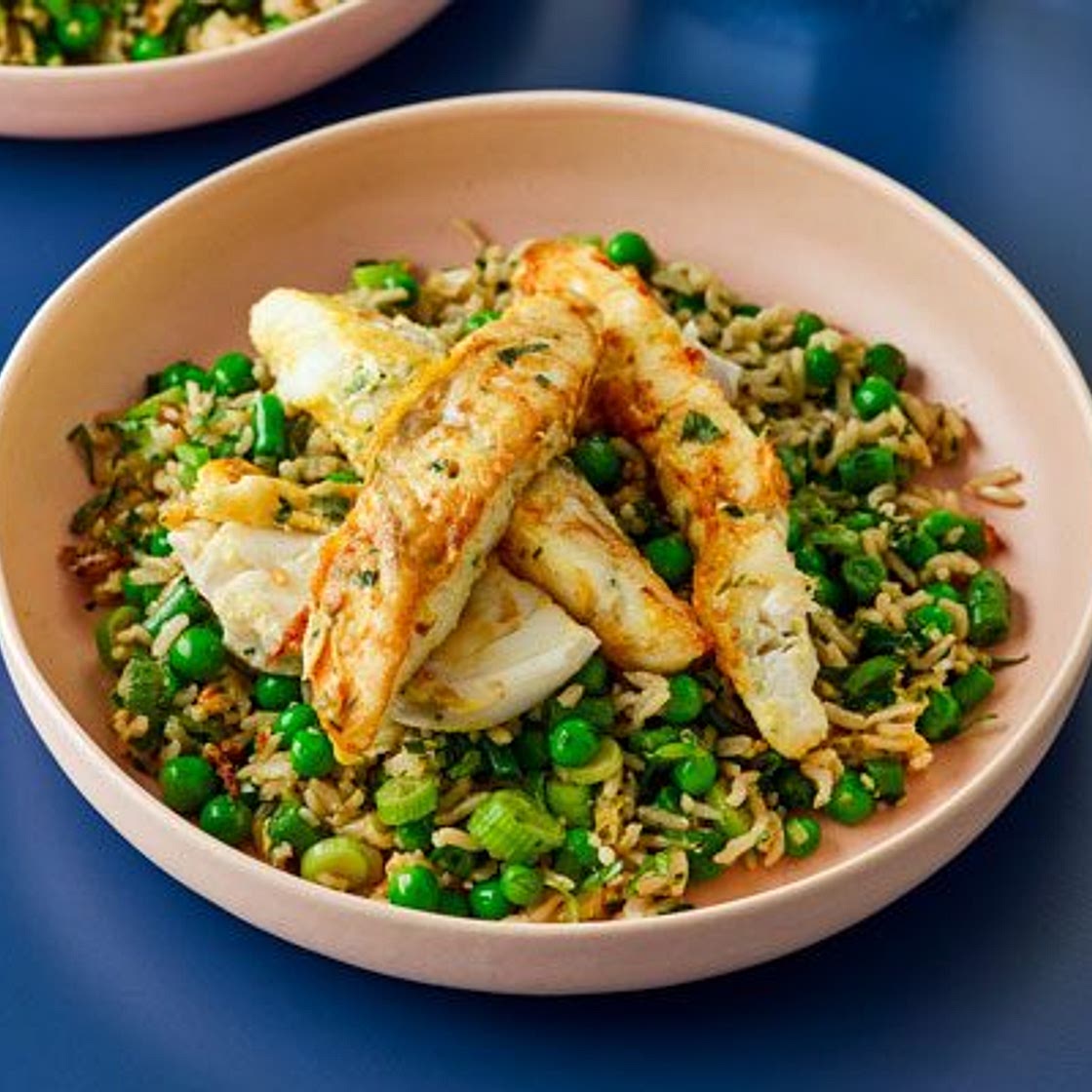 Herby fish fingers with Chinese-style rice