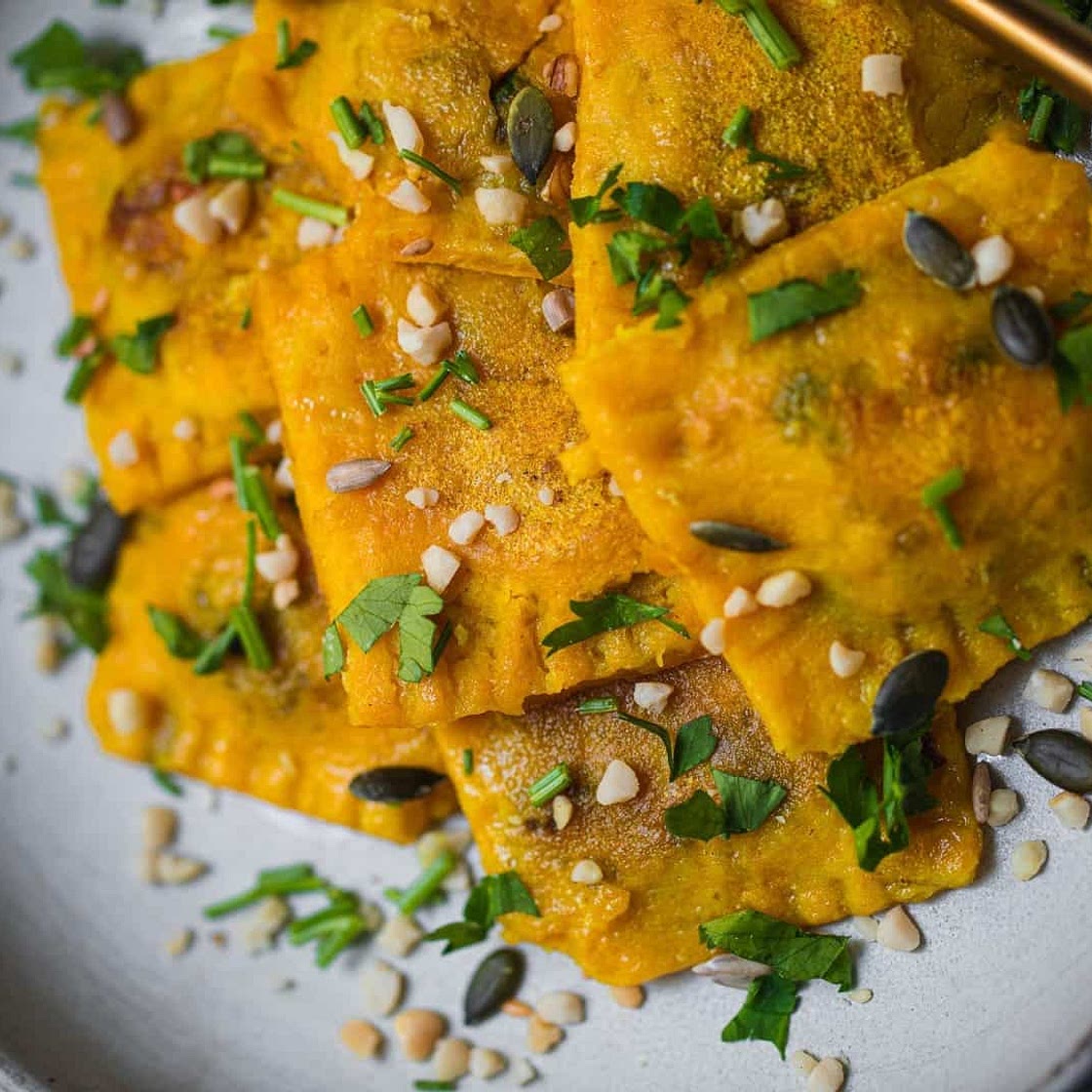 Homemade Vegan Ravioli With Tofu And Spinach