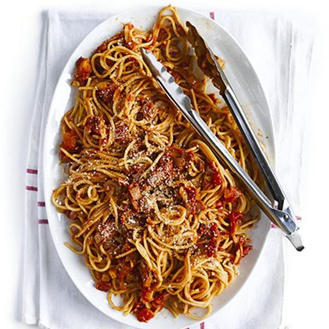 Super smoky bacon & tomato spaghetti