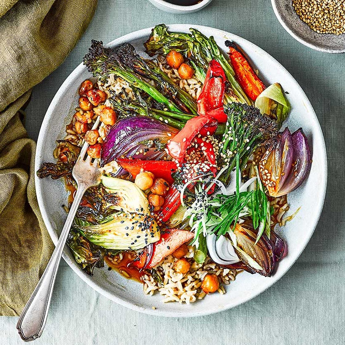 Roasted teriyaki veg bowl
