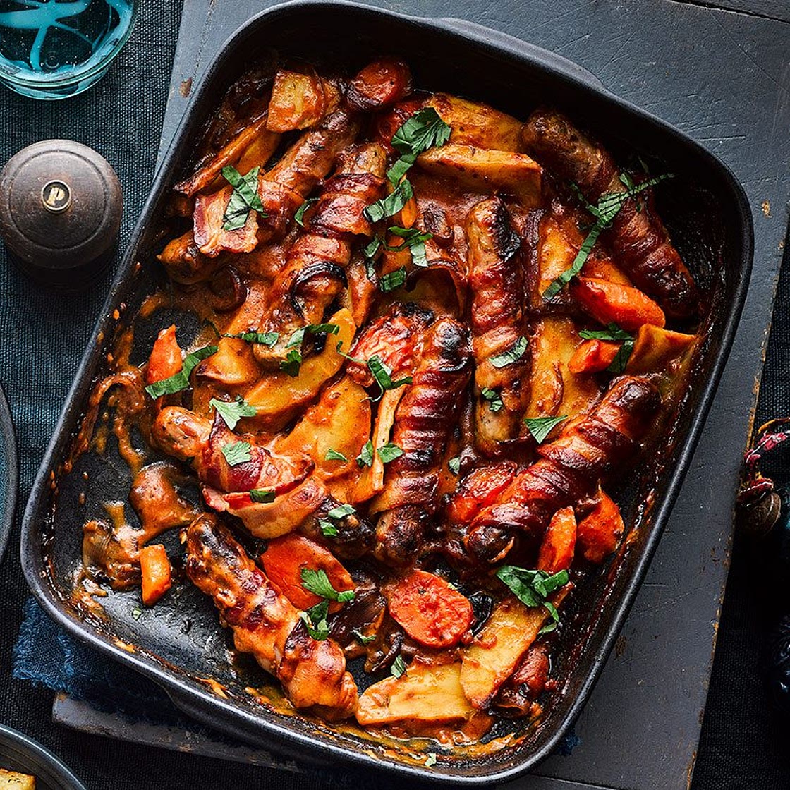 Christmas pigs in blankets casserole