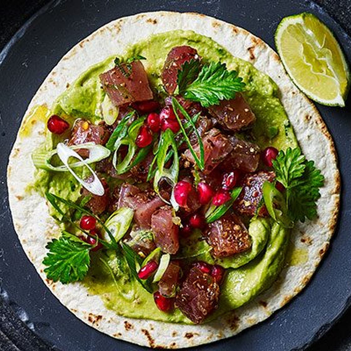 Spice-cured tuna tacos