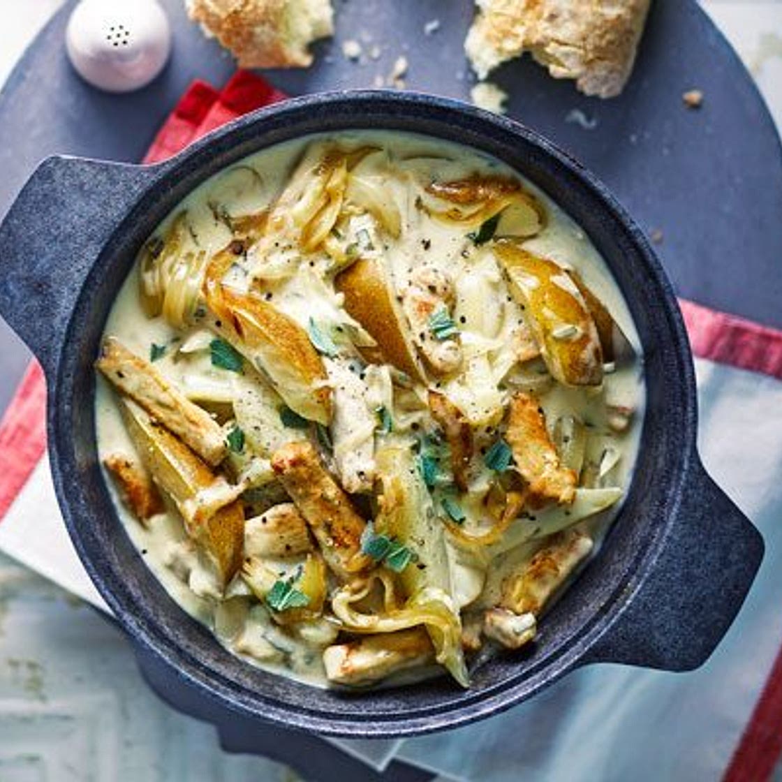 Creamy pork & pear cassoulet