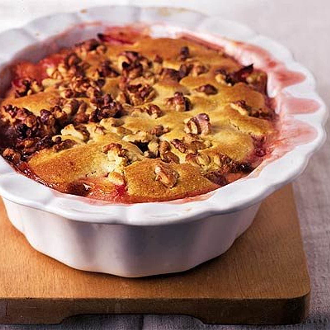 Plum & apple cobbler