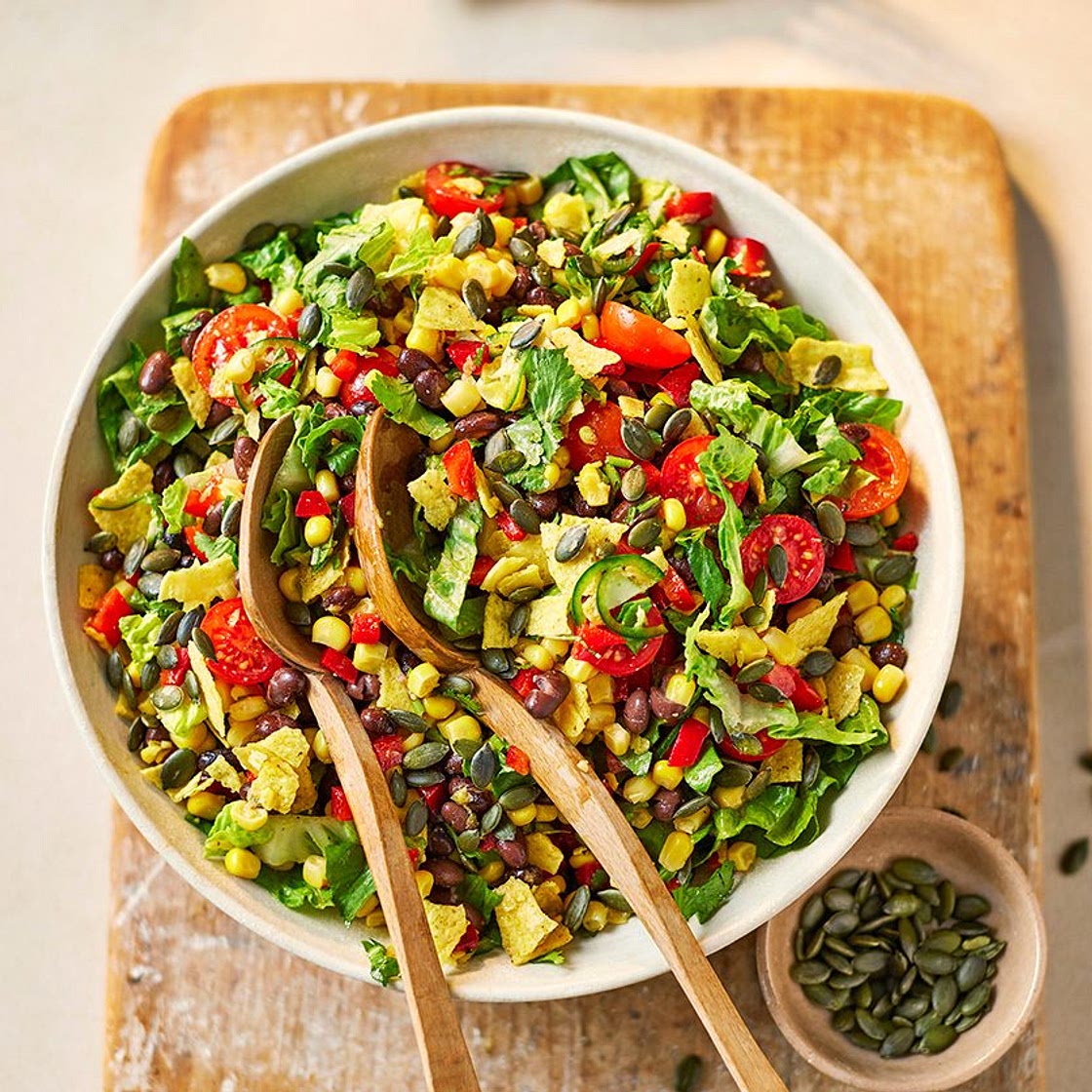 Tomato & black bean taco salad
