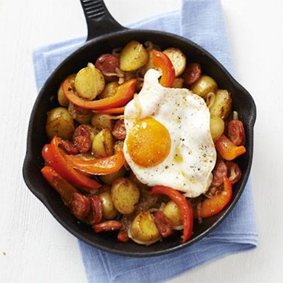 Spanish eggs with chorizo & peppers