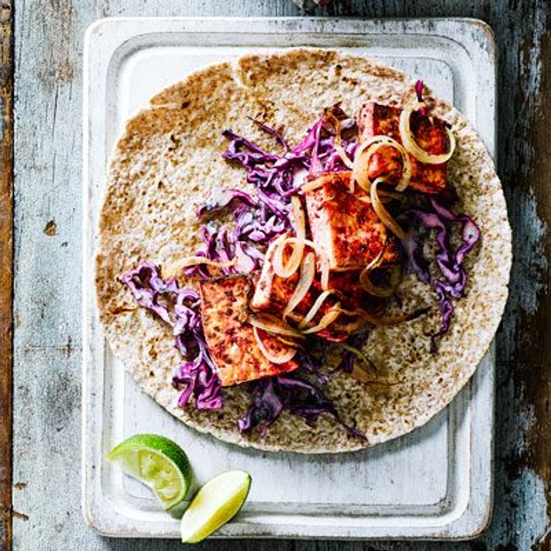 Curried tofu wraps