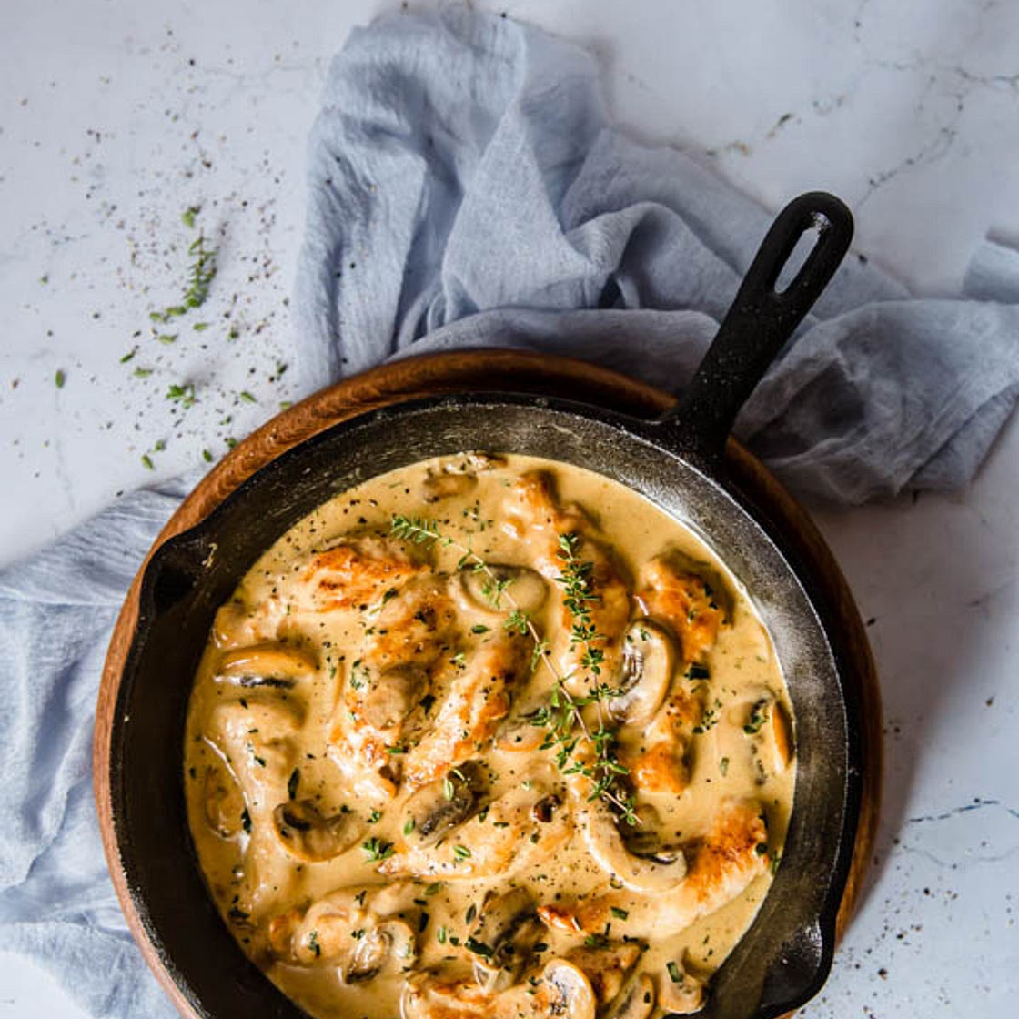 Keto Creamy Chicken and Mushroom Casserole