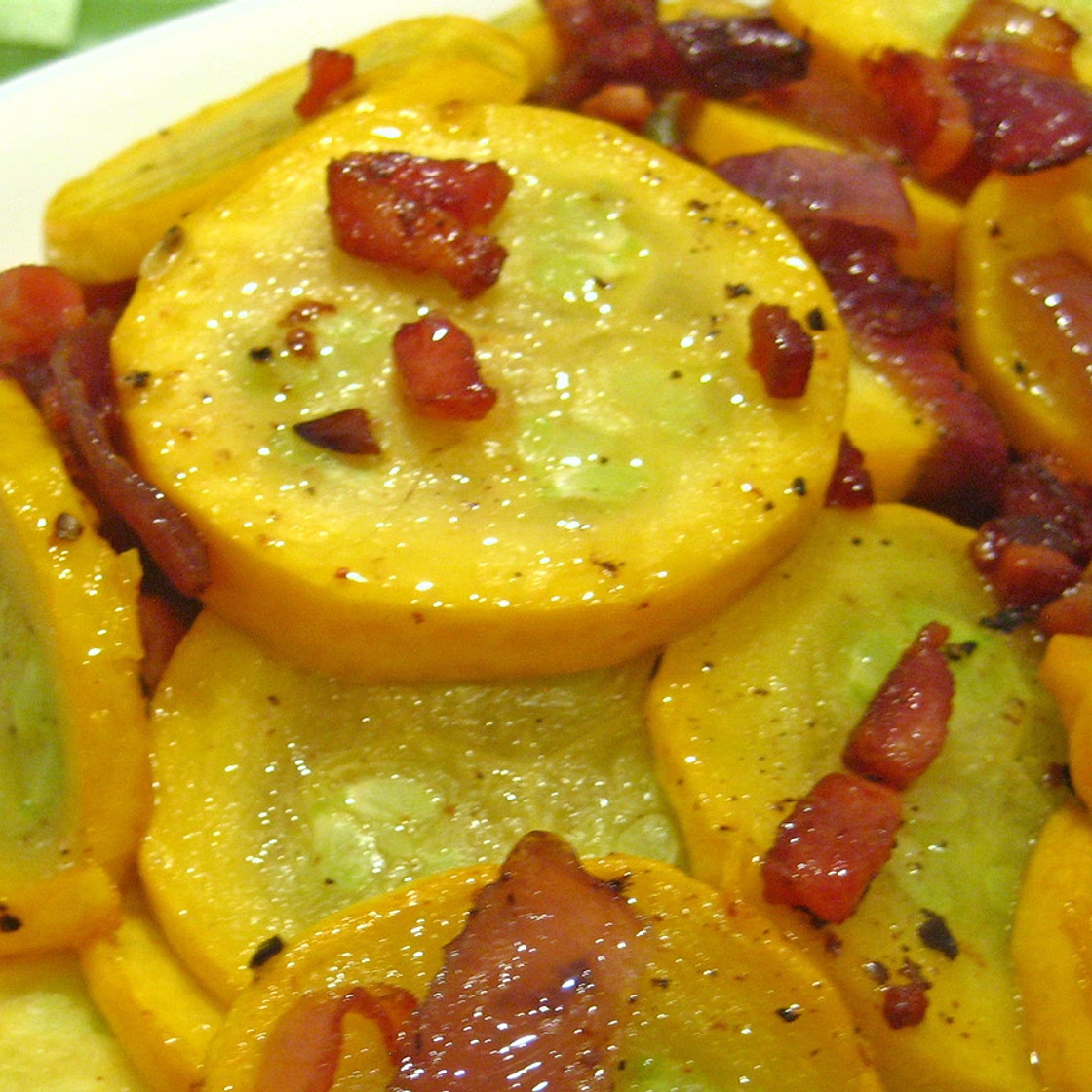 Summer Squash with Bacon & Onion
