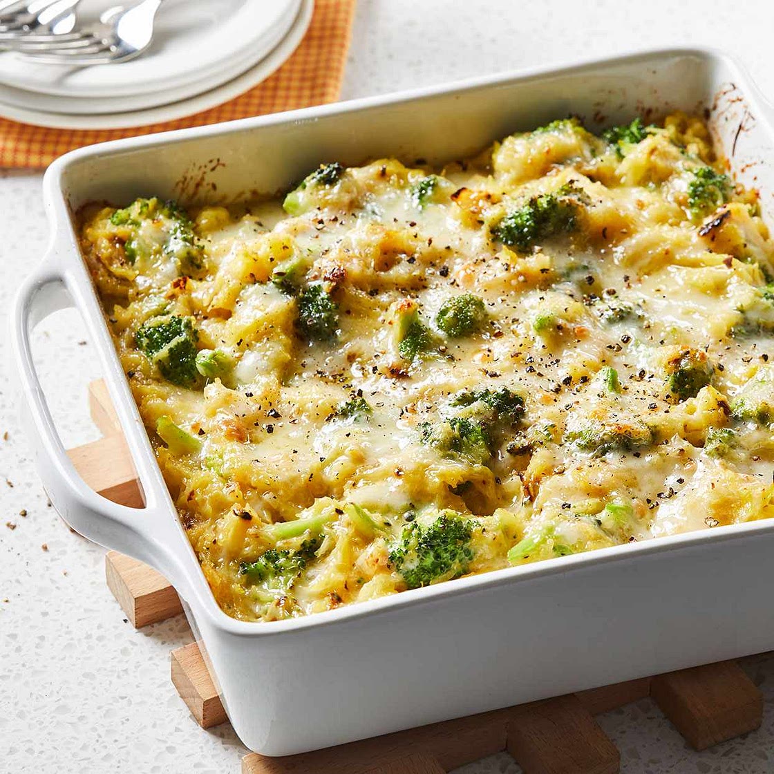 Broccoli-Cheddar Spaghetti Squash Casserole