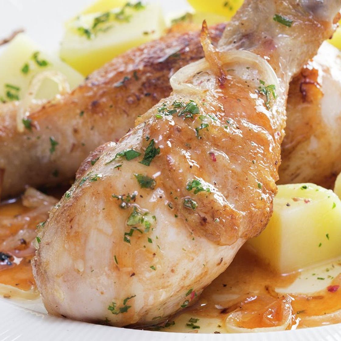 Muslitos de pollo al vino con patatas