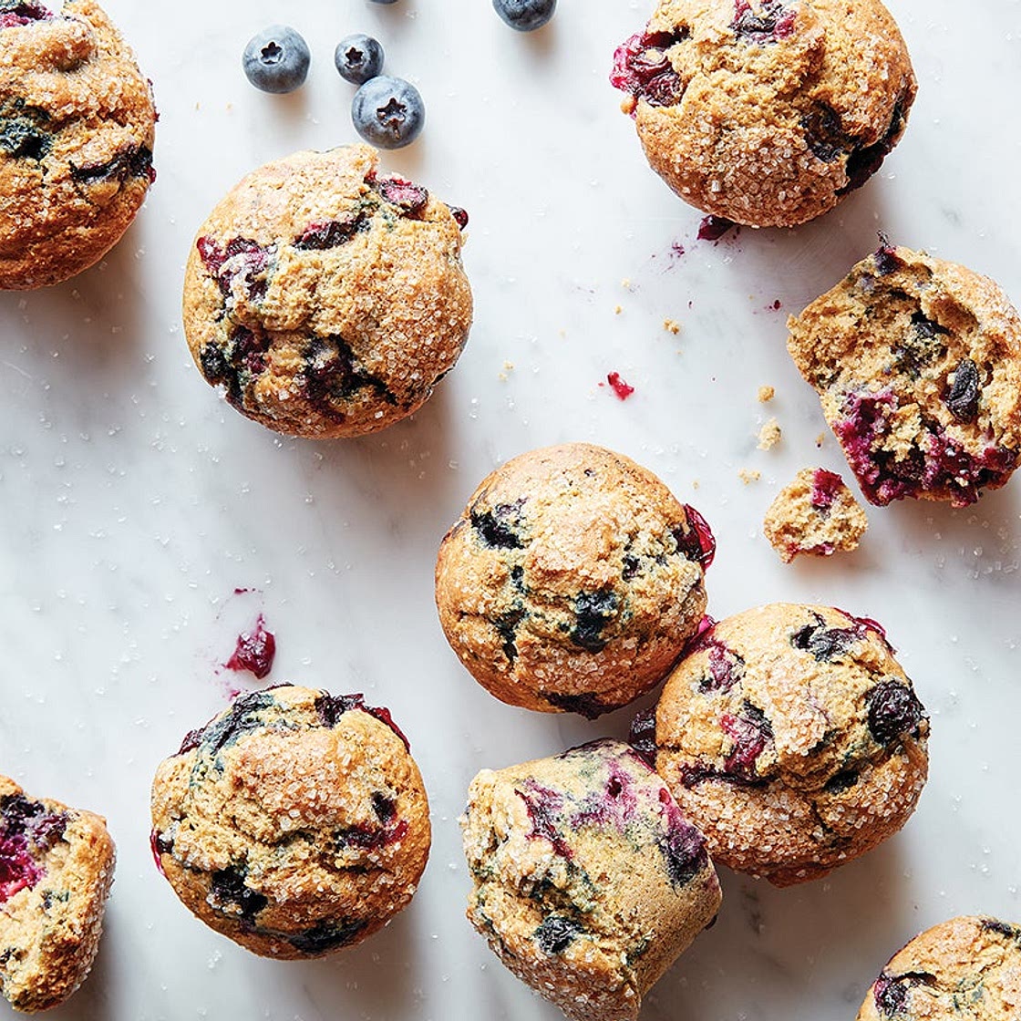 Blueberry Sourdough Muffins