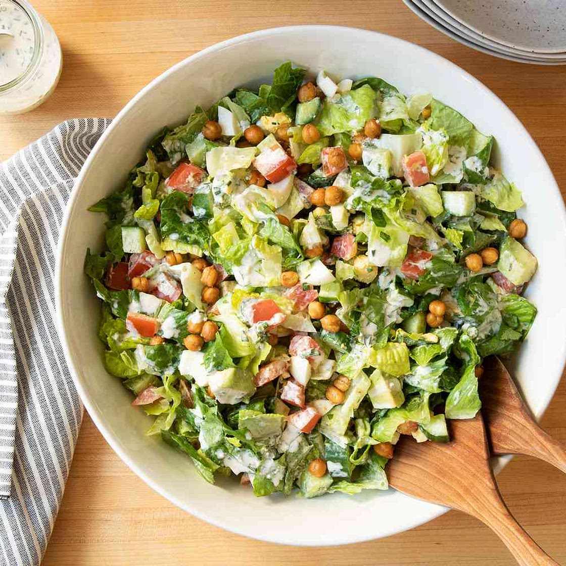 Chopped Cobb Salad with Creamy Garlic Dressing