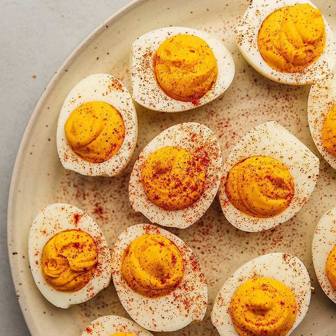 Spicy Deviled Eggs with Sriracha