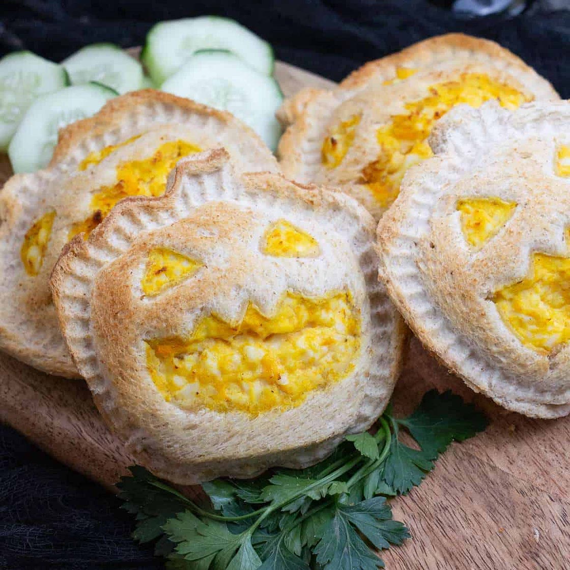 Halloween Sandwiches with Egg Salad