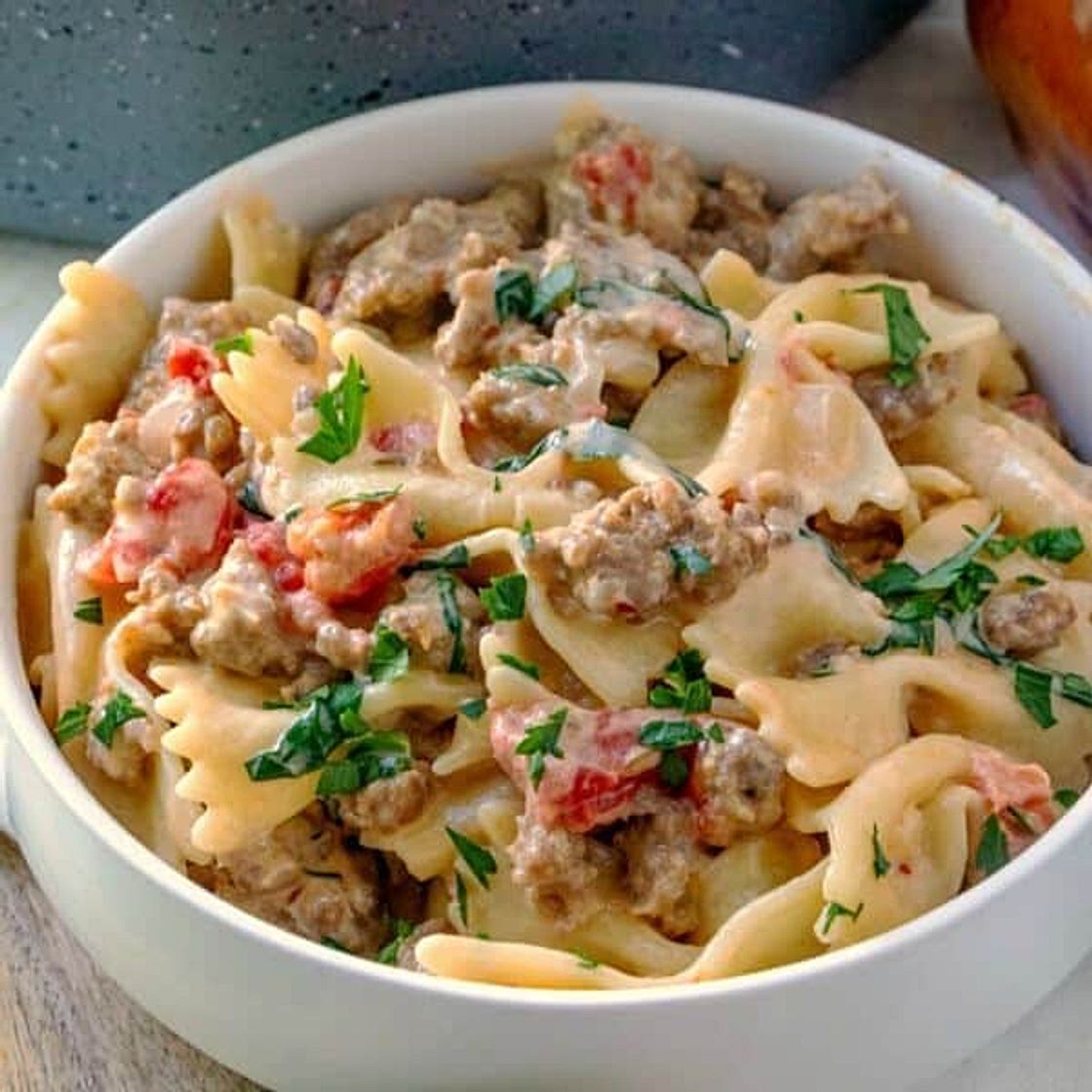 Italian Sausage Bow Tie Pasta