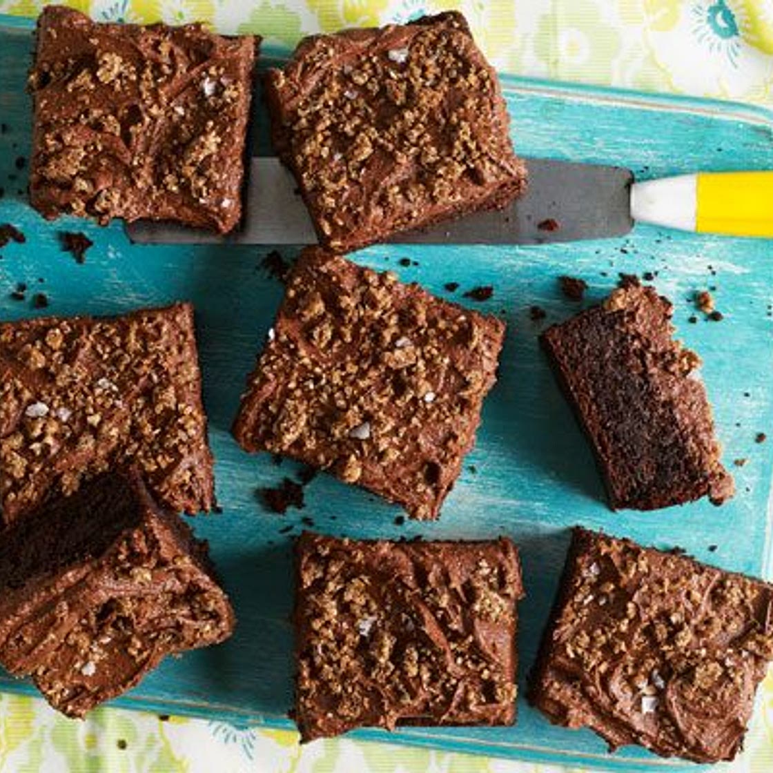 Salted dark chocolate, rye & courgette cake