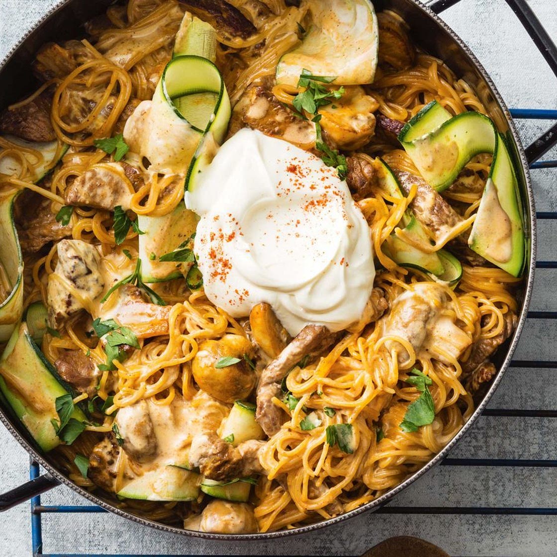 All-in-one-pan beef stroganoff