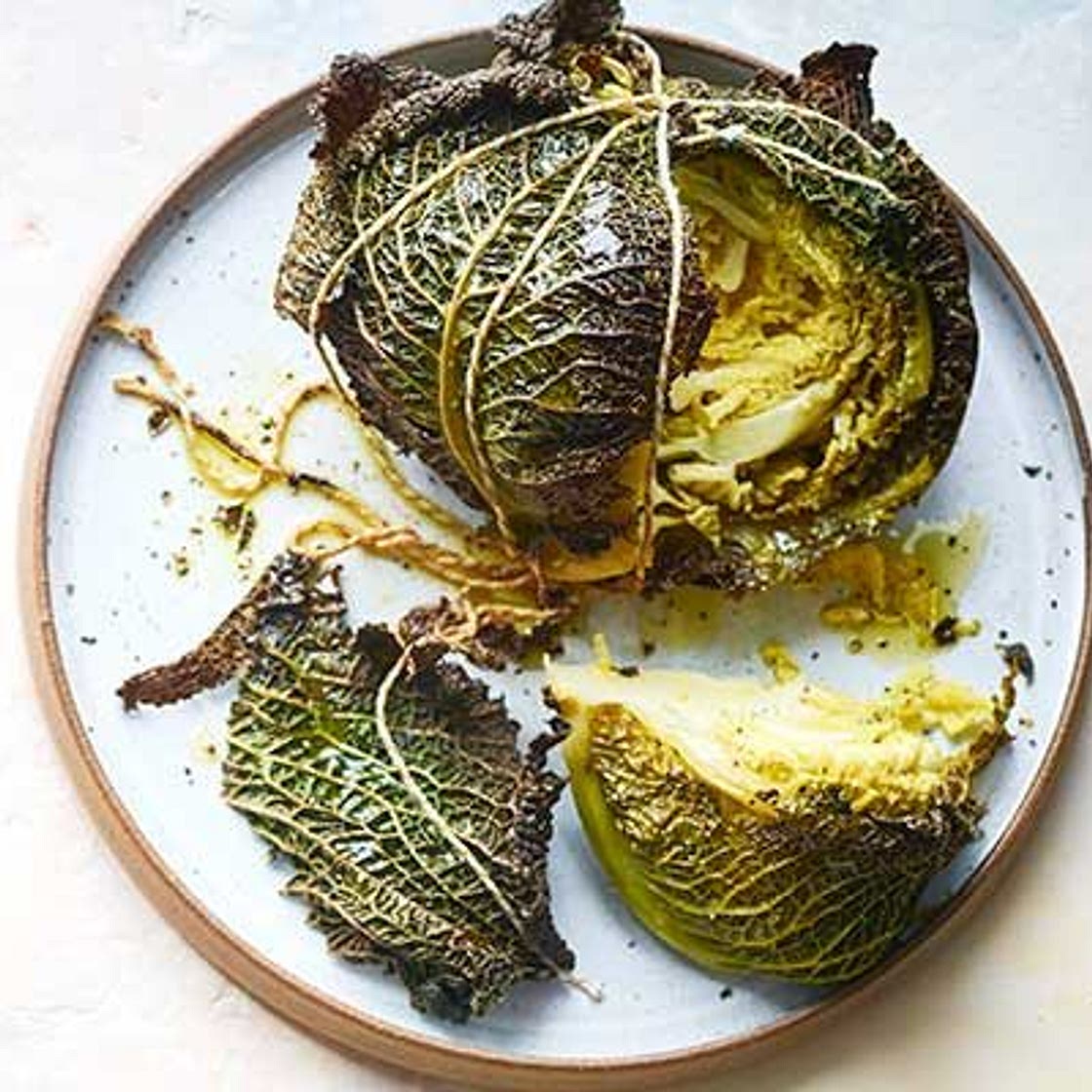 Butter-basted BBQ cabbage