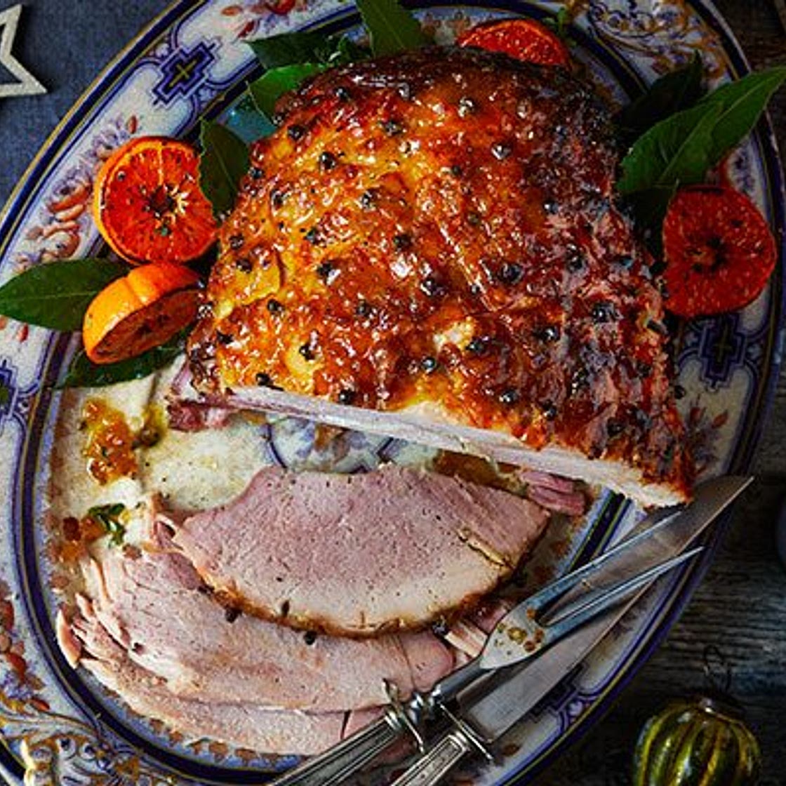 Stem ginger & mustard glazed ham