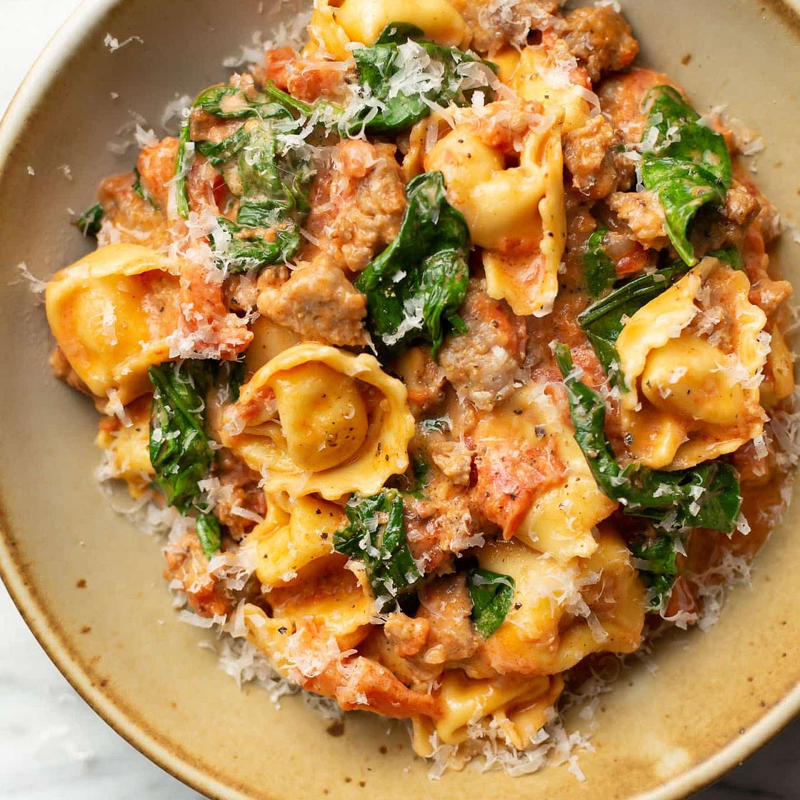 One Pan Tortellini with Sausage
