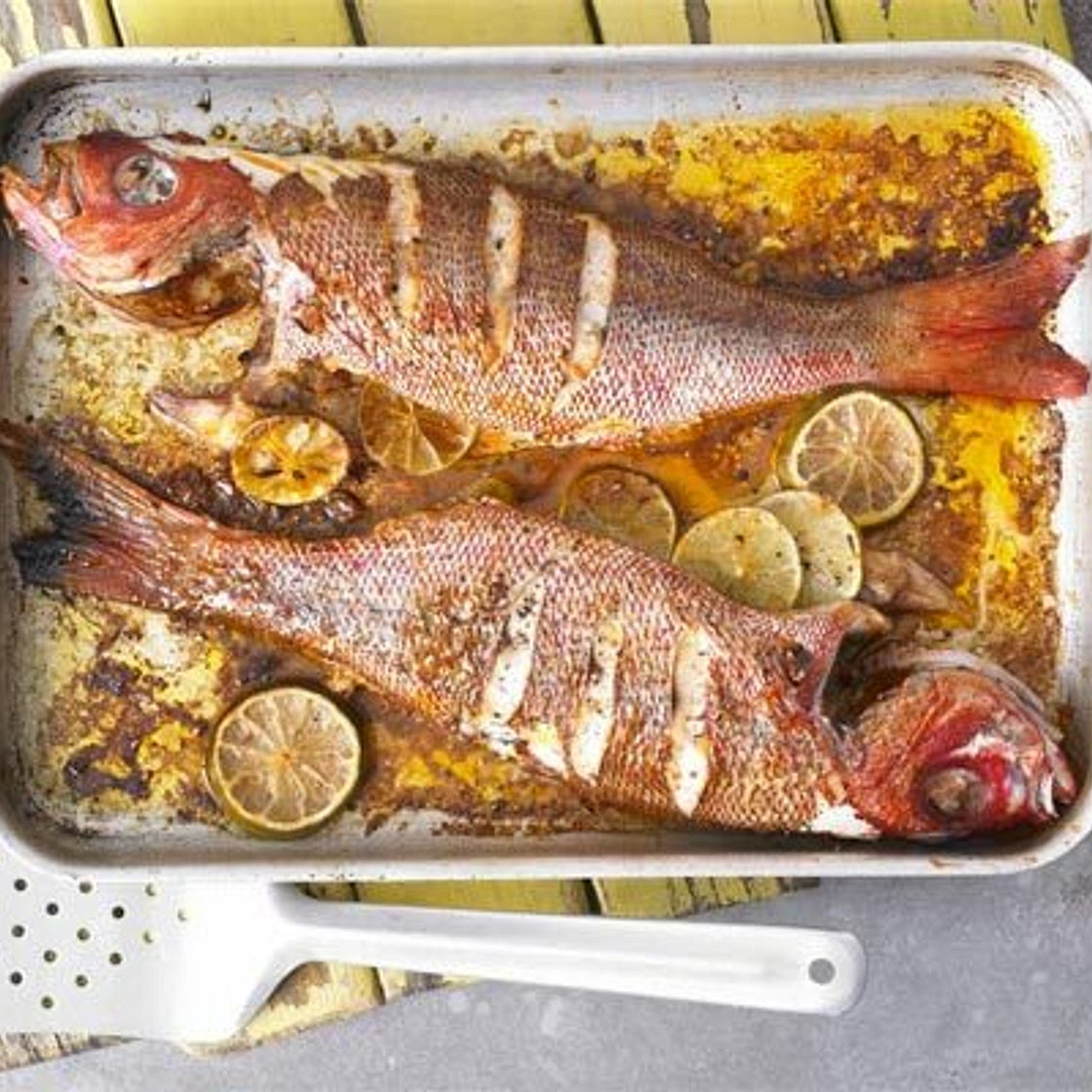 Jamaican beer grilled fish