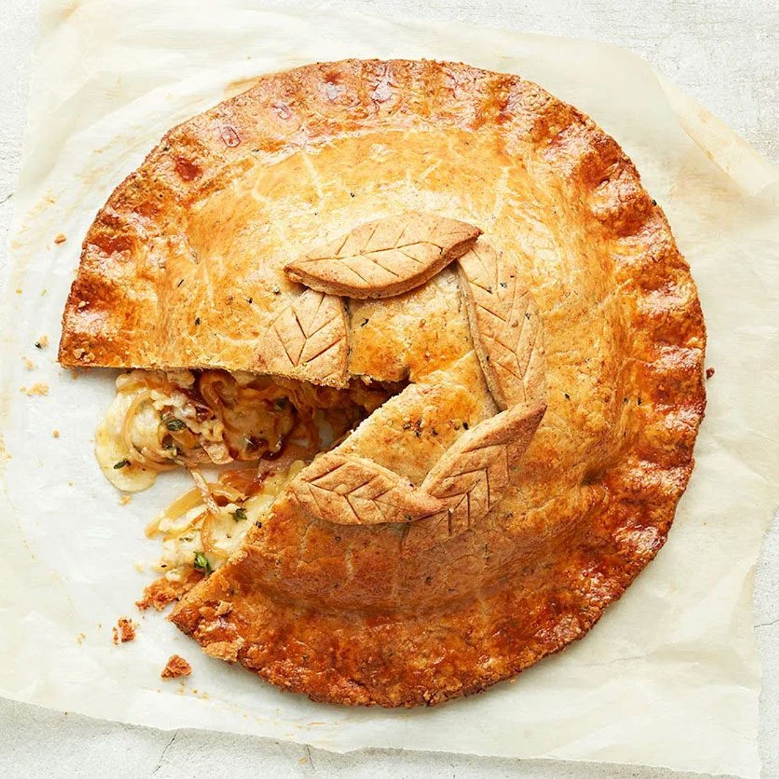 Cheese, onion & potato pie