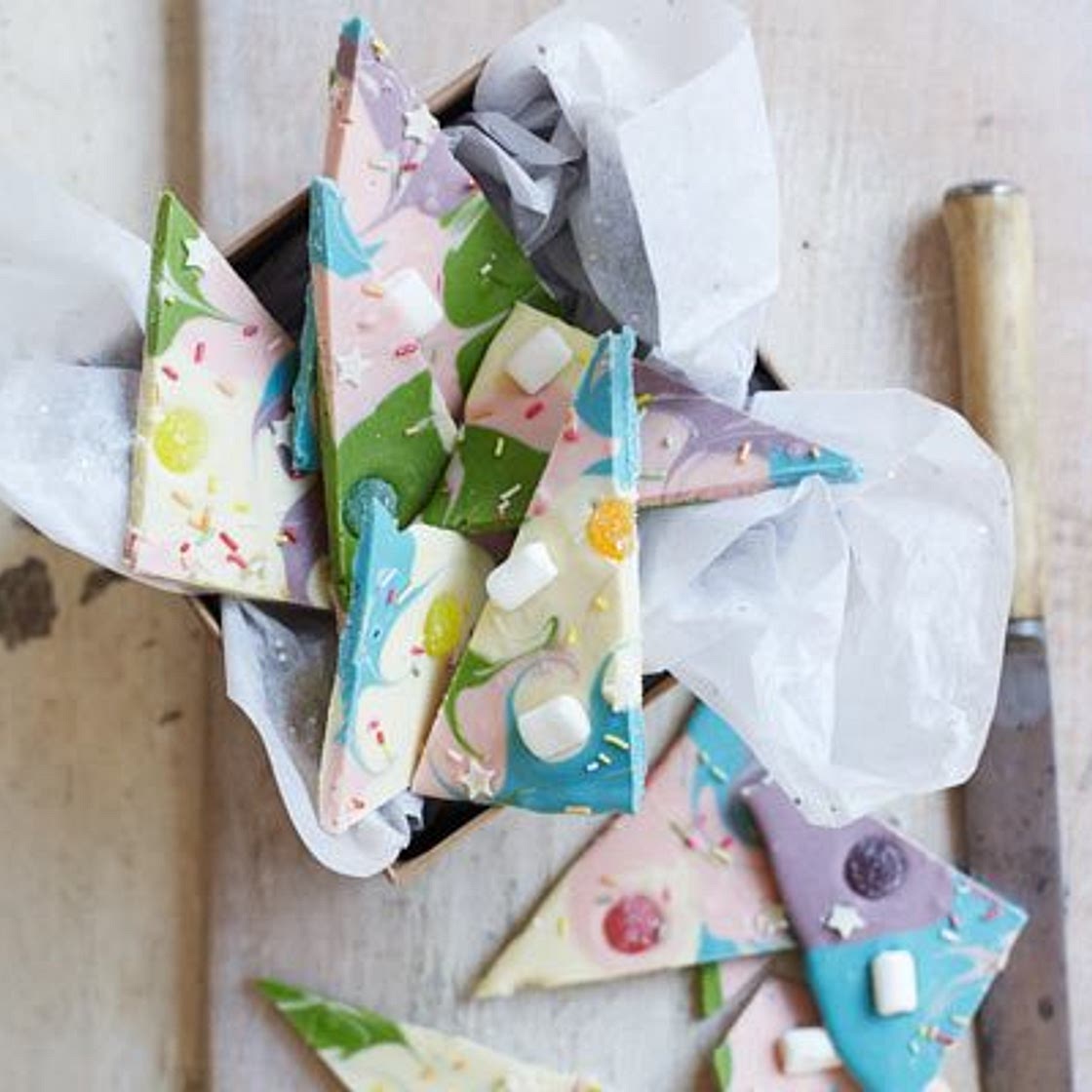 White chocolate unicorn bark