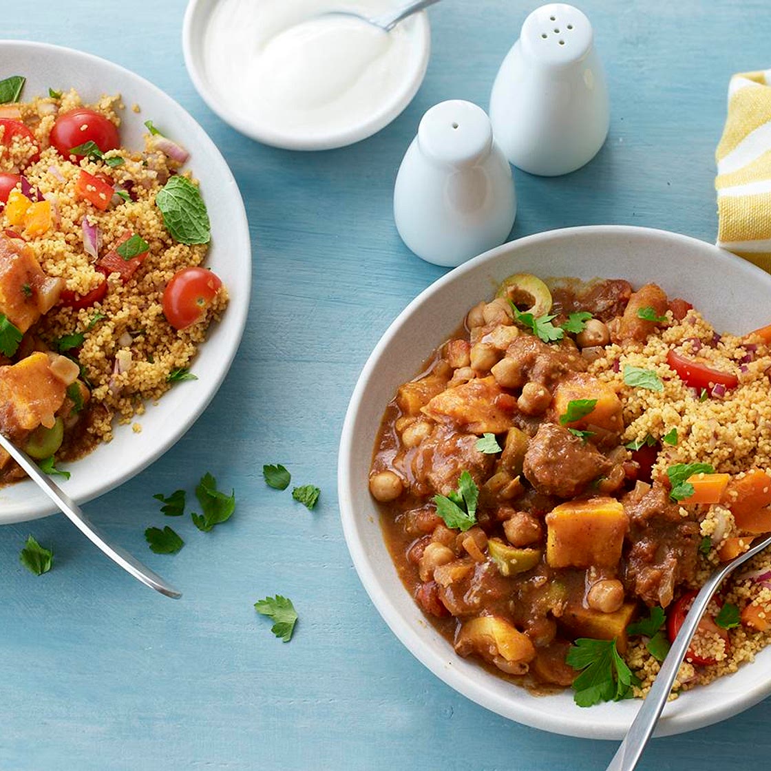 Slow cooker lamb and sweet potato tagine