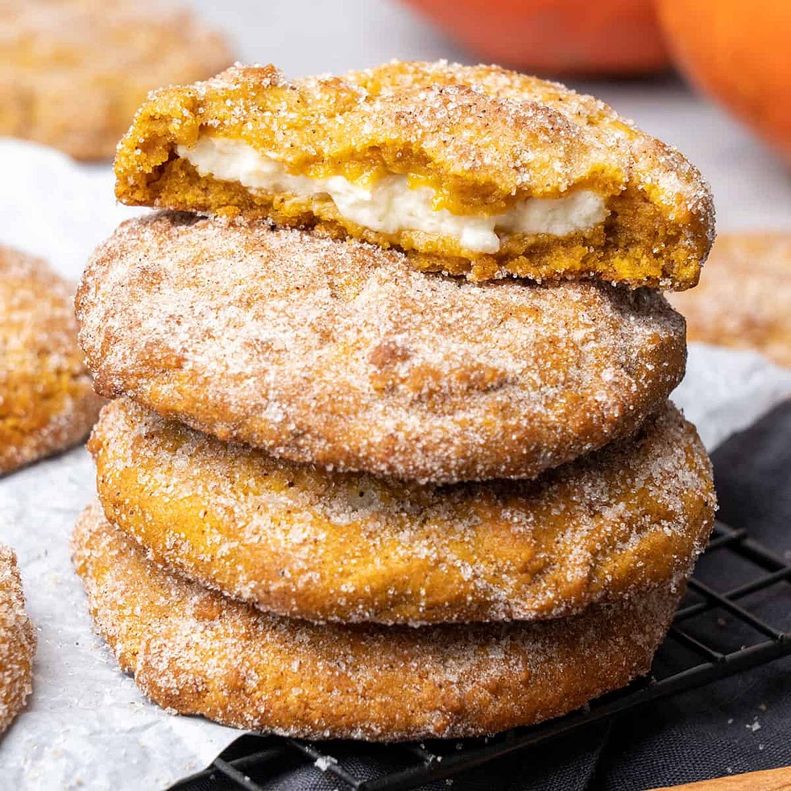 Snickerdoodle Pumpkin Cheesecake Cookies
