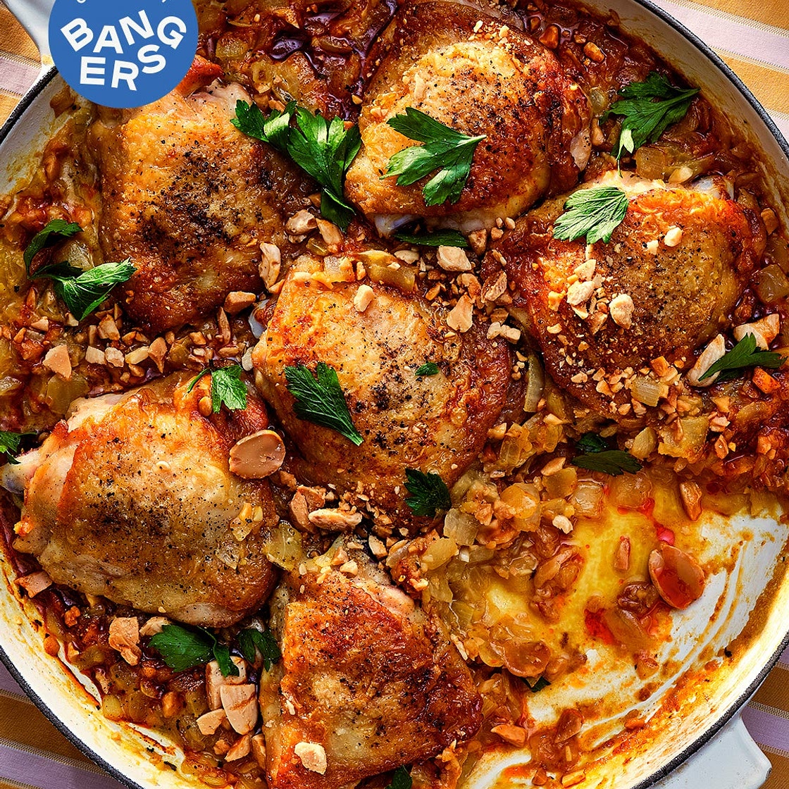 Spanish Almond Chicken with Saffron-Wine Sauce