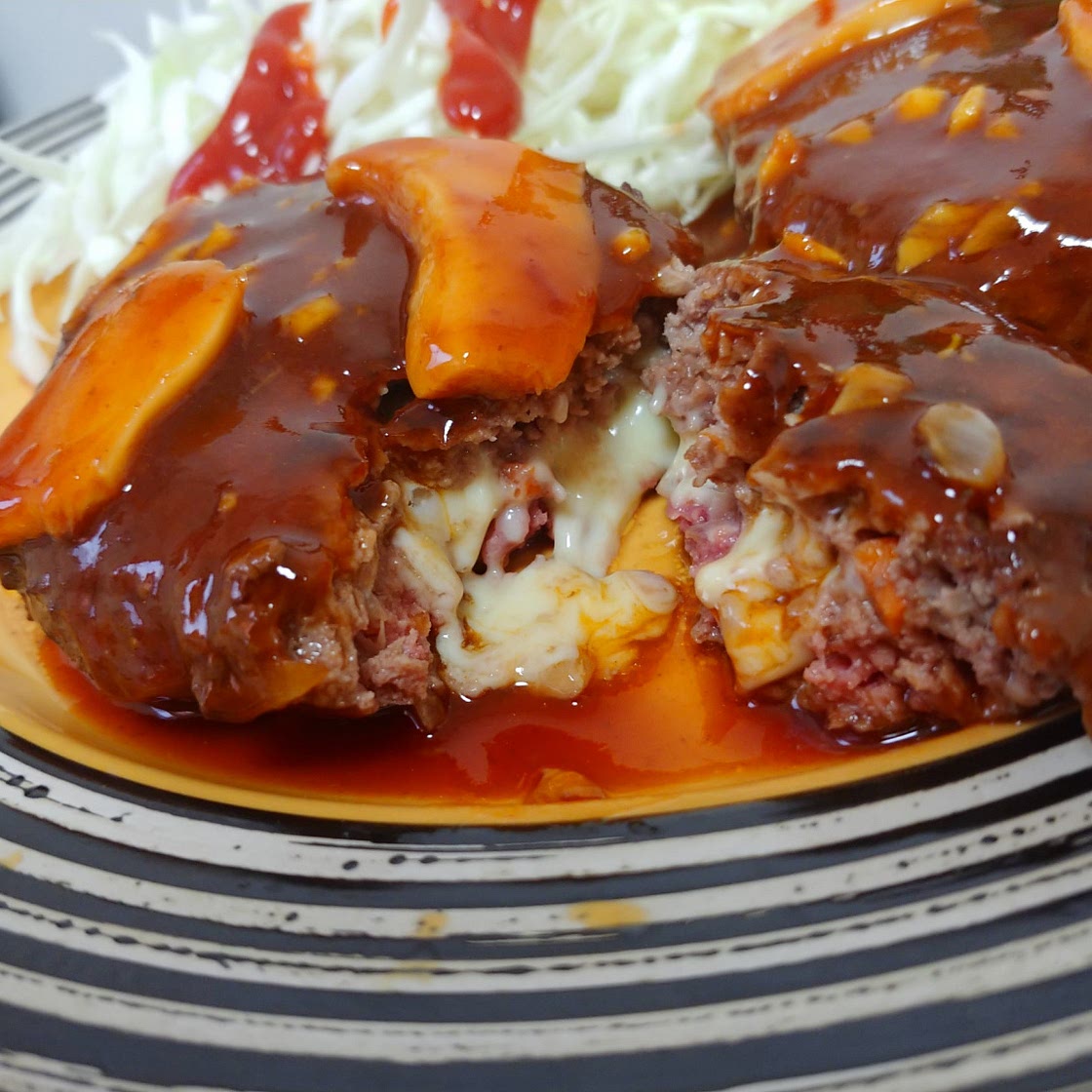 치즈와 함께! 고소한 치즈 햄버그 스테이크(함박 스테이크) 만들기.